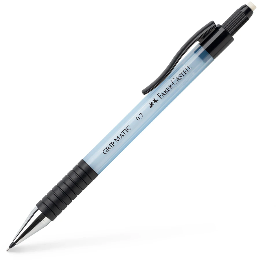 Automatinis pieštukasFaber-Castell Grip-Matic, 0,7mm šviesiai mėlynos spalvos