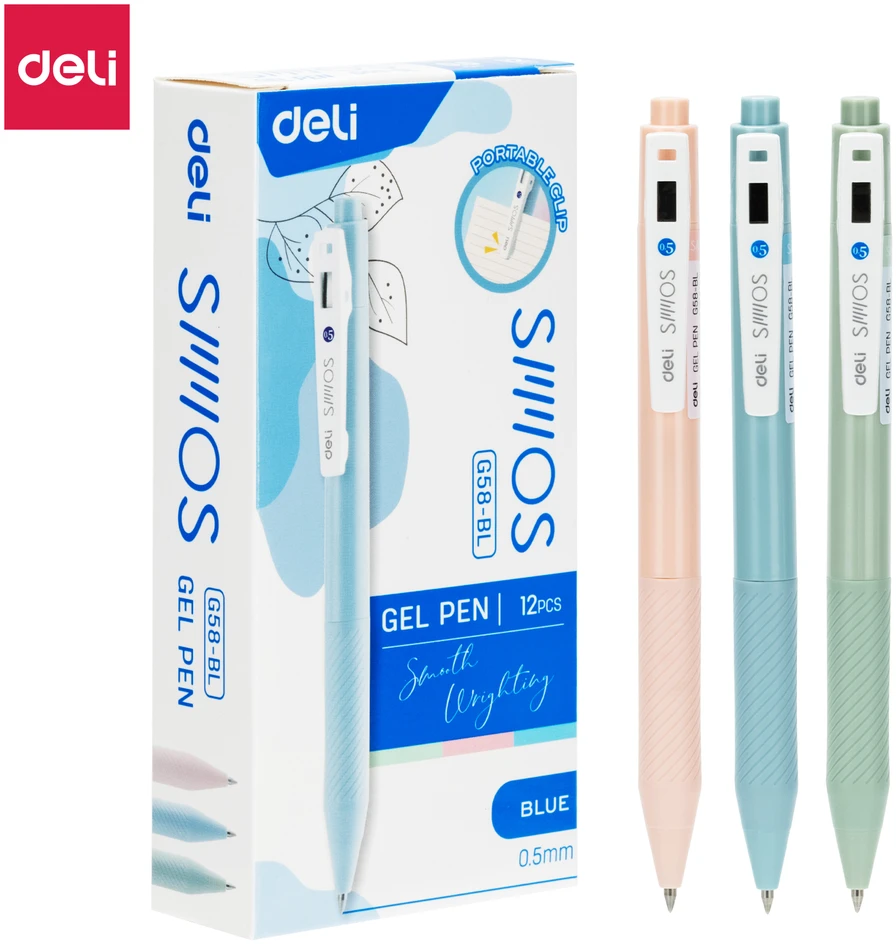 Automatinis rašiklis gelinis DELI SMMOS 0.5mm, mėlynos spalvos