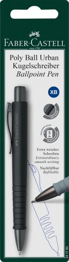 Automatinis tušinukas Faber-Castell PolyBall, XB, 0.6mm, pilkos spalvos