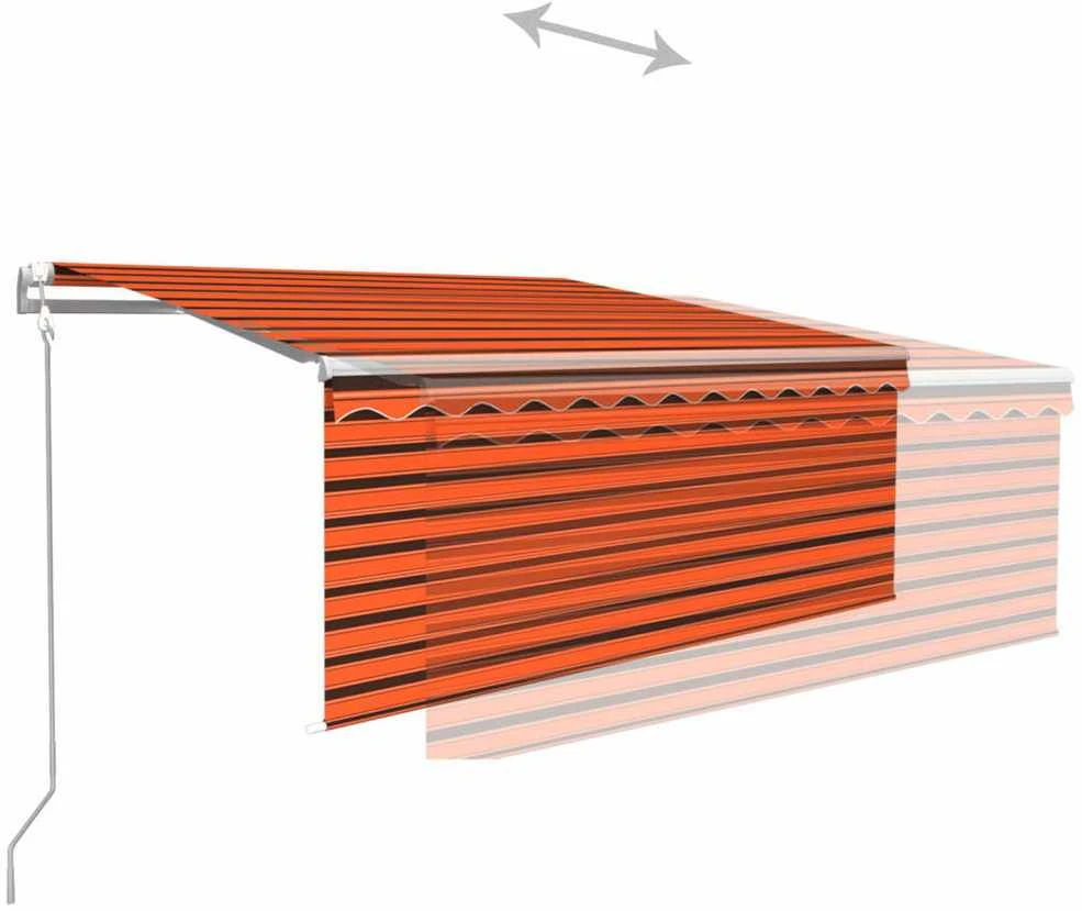 Automatiniu būdu ištraukiama markizė, oranžinė ir balta, 3x2,5m