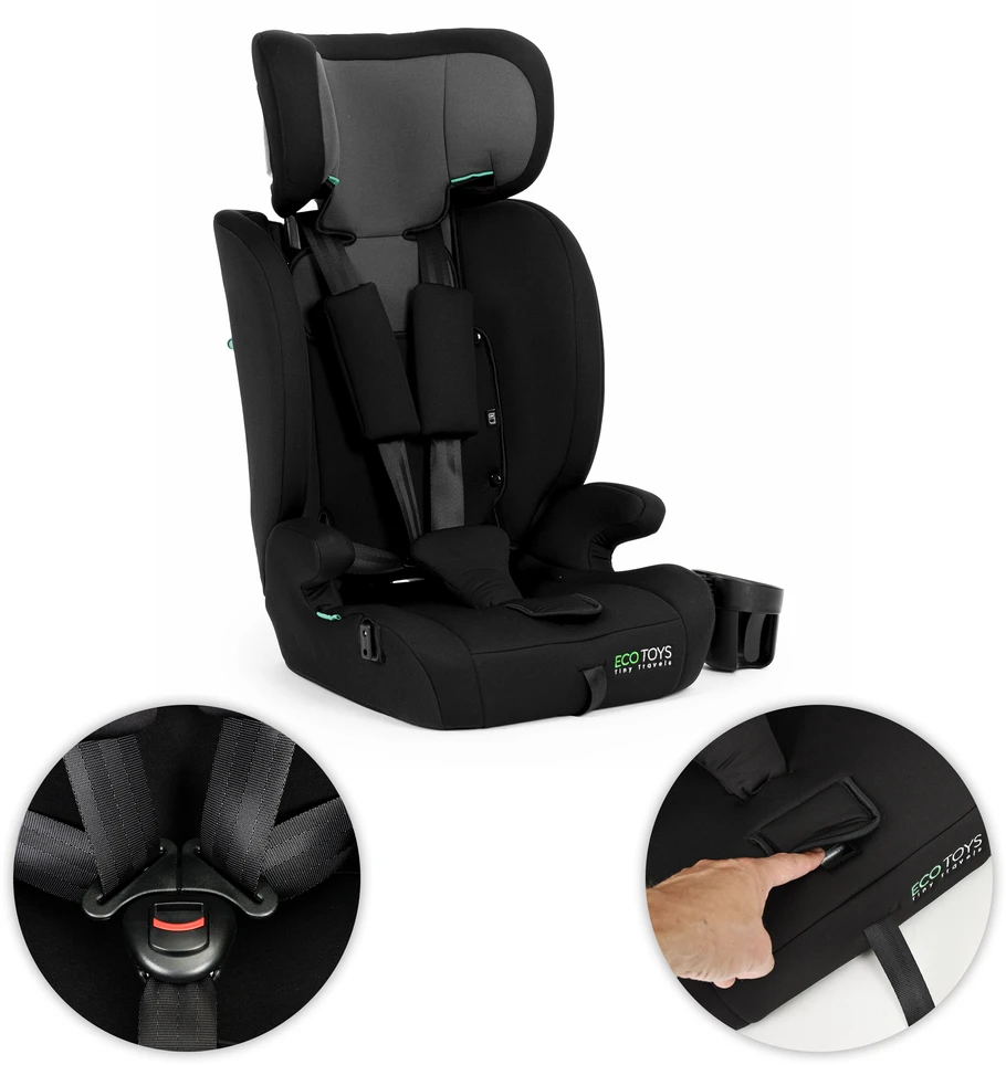 Automobilinė kėdutė vaikams 76–150 cm ūgio R129 su puodelio laikikliu ECOTOYS