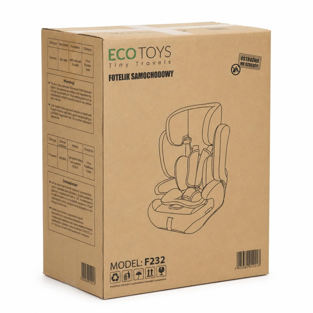 Automobilinė kėdutė vaikams 76–150 cm ūgio R129 su puodelio laikikliu ECOTOYS