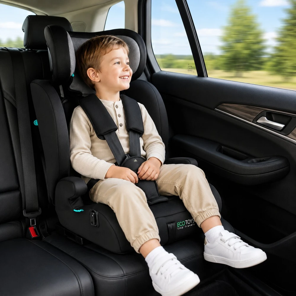 Automobilinė kėdutė vaikams 76–150 cm ūgio R129 su puodelio laikikliu ECOTOYS