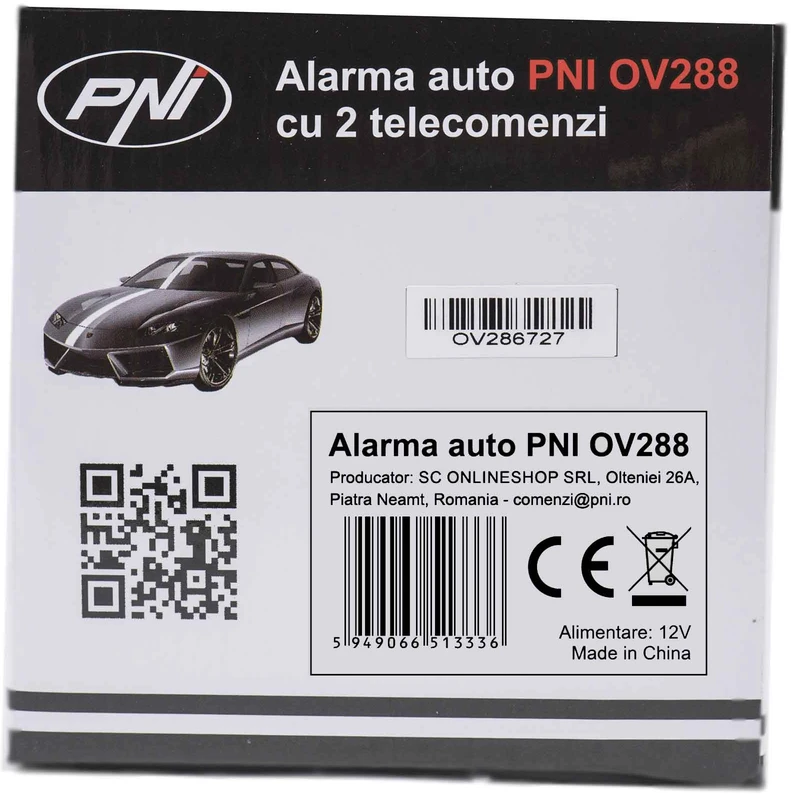 Automobilinė signalizacija PNI OV288 su 2 nuotolinio valdymo pulteliais ir centrinio užrakto funkcija