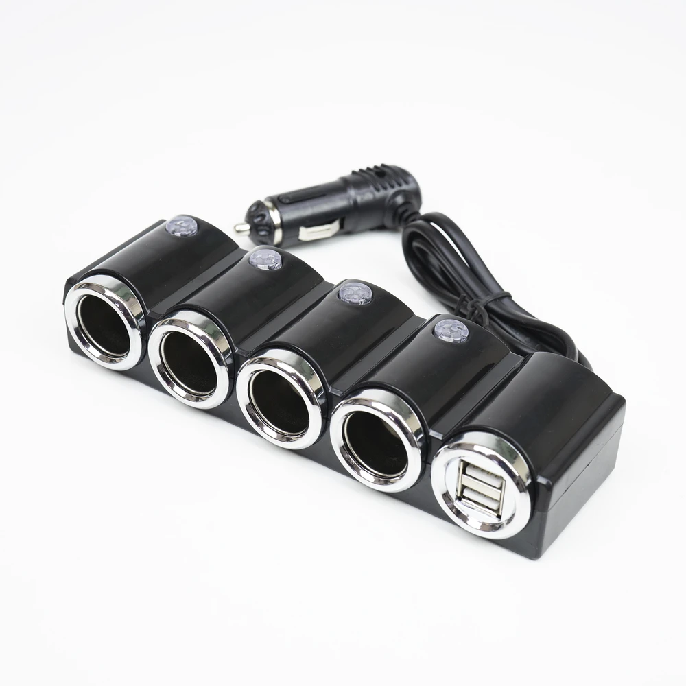 Automobilinis cigarečių degiklio skirstytuvas PNI Lighter 04 12V / 24V 4 išvestys, 2xUSB, LED indikatorius