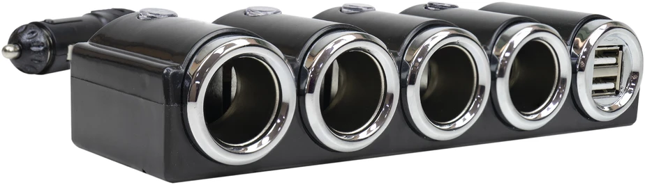 Automobilinis cigarečių degiklio skirstytuvas PNI Lighter 04 12V / 24V 4 išvestys, 2xUSB, LED indikatorius