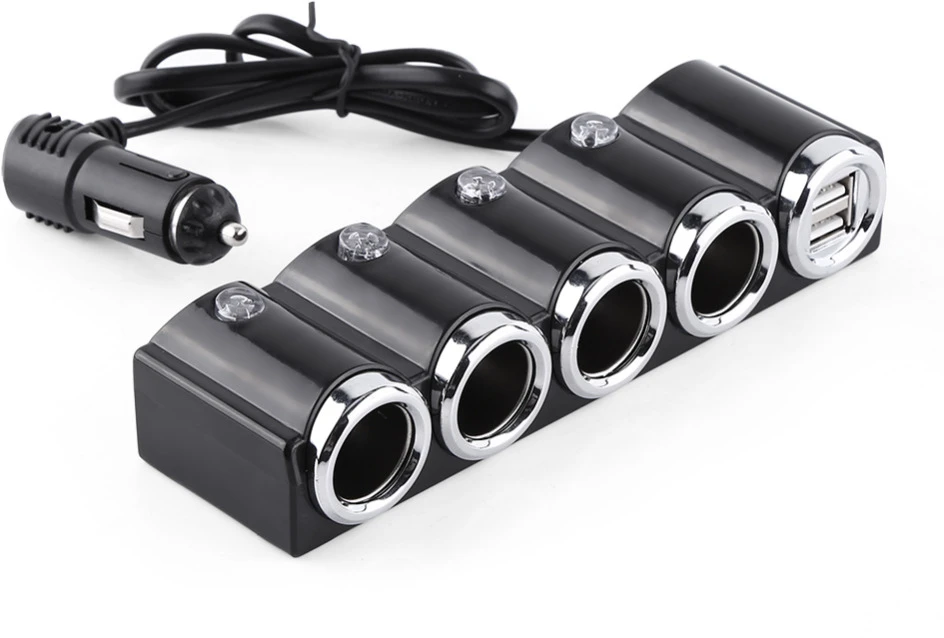 Automobilinis cigarečių degiklio skirstytuvas PNI Lighter 04 12V / 24V 4 išvestys, 2xUSB, LED indikatorius