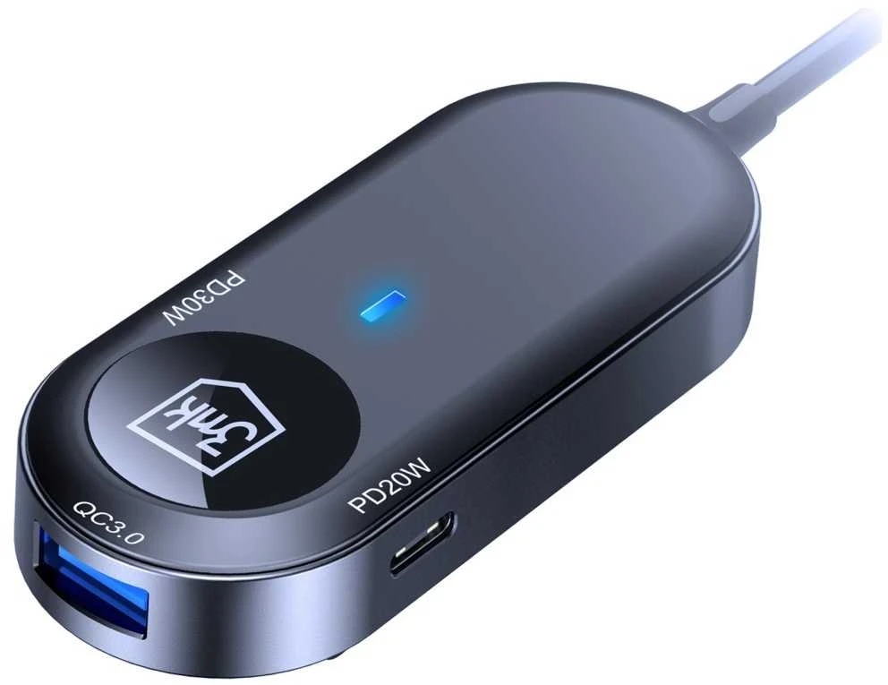 3Mk apsaugos priedai - 3mk dvigubas automobilinis įkroviklis 135W PD QC PPS USB 2A4C Juodas/Pilkas