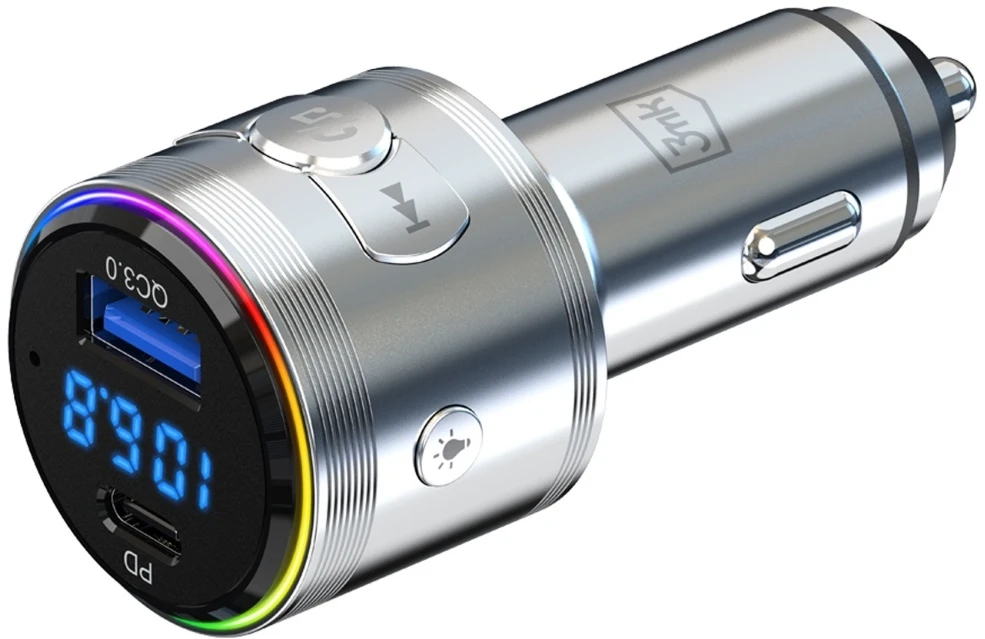 3Mk apsaugos priedai - 3mk Hyper Car Power siųstuvas 48W QC PD PPS USB 1C1A Sidabrinis