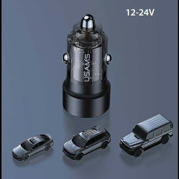USAMS automobilinis įkroviklis C39 USB+USB-C 60WFast Charge juodas CC208CC01 (US-CC208)