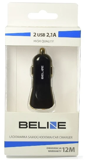 Automobilinis įkroviklis Beline 2xUSB 2,1A juodos spalvos (only head)