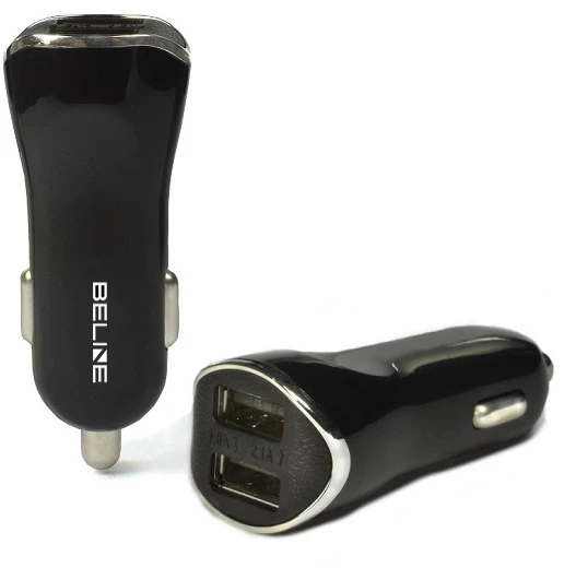 Automobilinis įkroviklis Beline 2xUSB 2,1A juodos spalvos (only head)