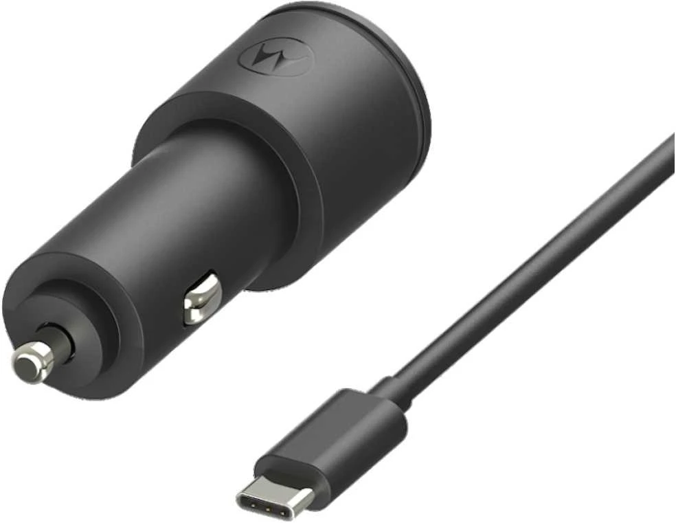 Automobilinis įkroviklis Motorola TurboPower 45W Dual USB-A/USB-C with cable USB-C 1m juodas