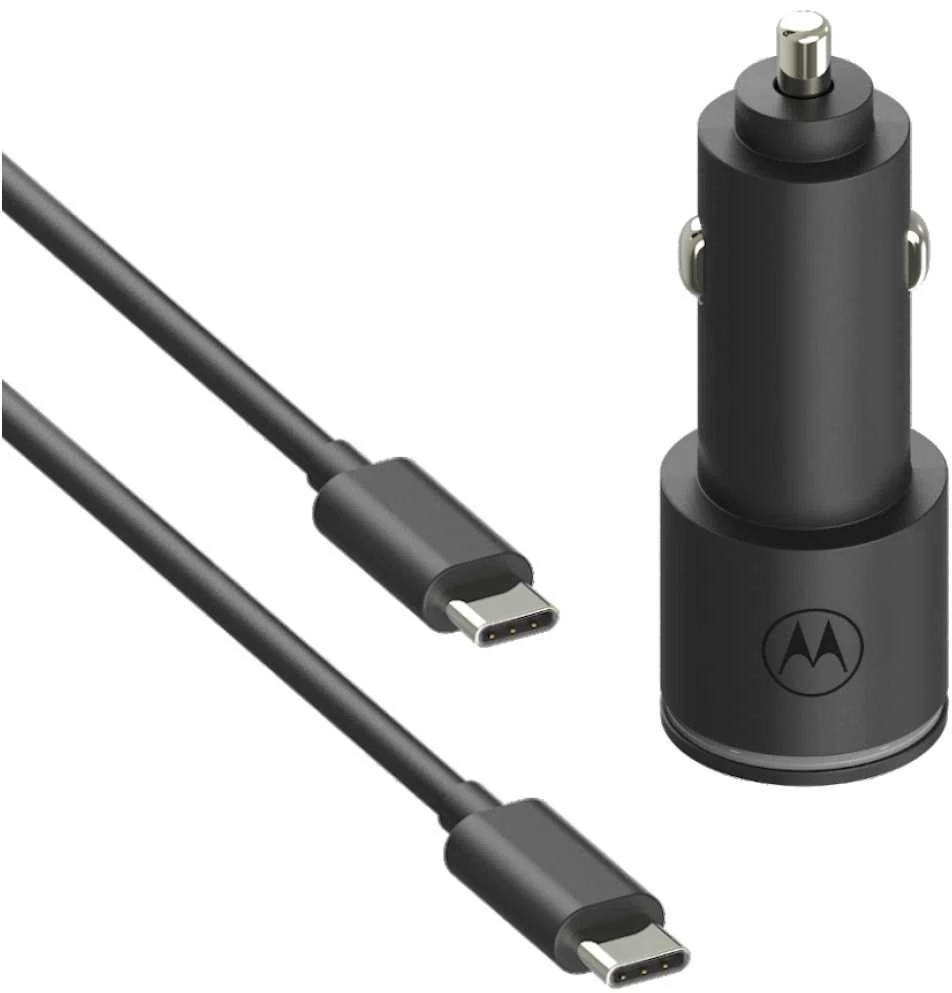 Automobilinis įkroviklis Motorola TurboPower 45W Dual USB-A/USB-C with cable USB-C 1m juodas