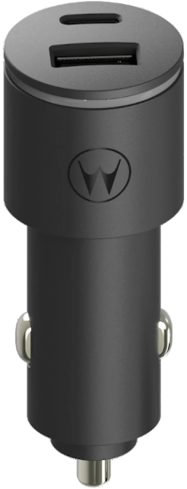 Automobilinis įkroviklis Motorola TurboPower 45W Dual USB-A/USB-C with cable USB-C 1m juodas