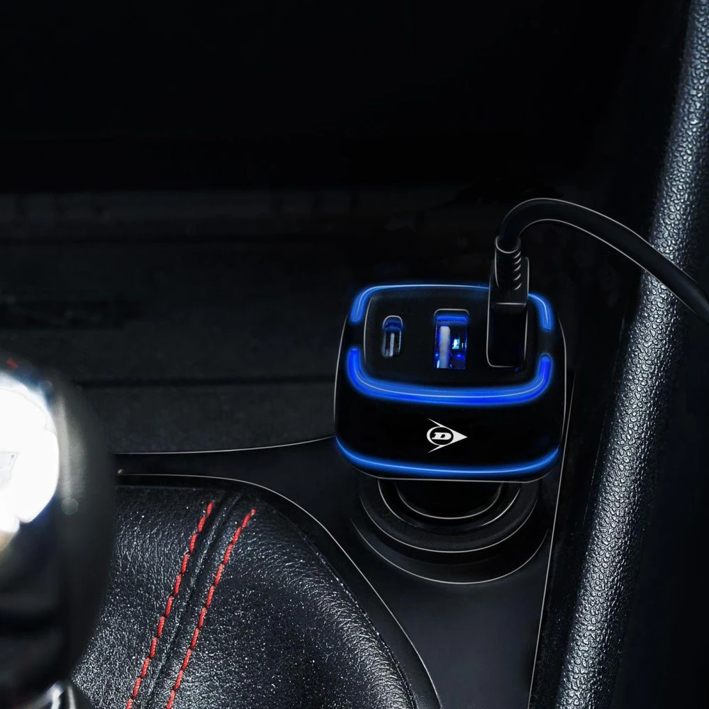 Dunlop automobilinis USB įkroviklis 2x USB A + C