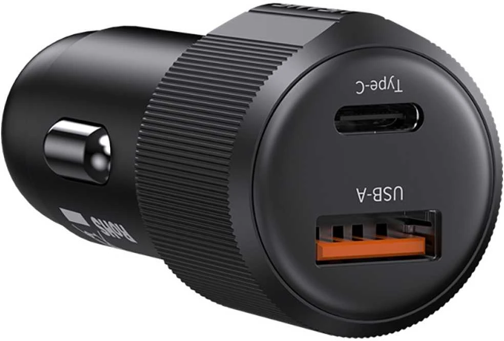 Automobilinis įkroviklis USAMS YT Series CC283 60W 1xUSB-A 1xUSB-C juodas