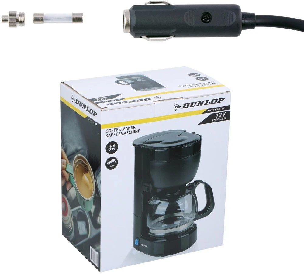 AUTOMOBILINIS KAVOS VIRIMO APARATAS KELIONINIS KAVOS APARATAS 650 ML 12V 170W DUNLOP 333212