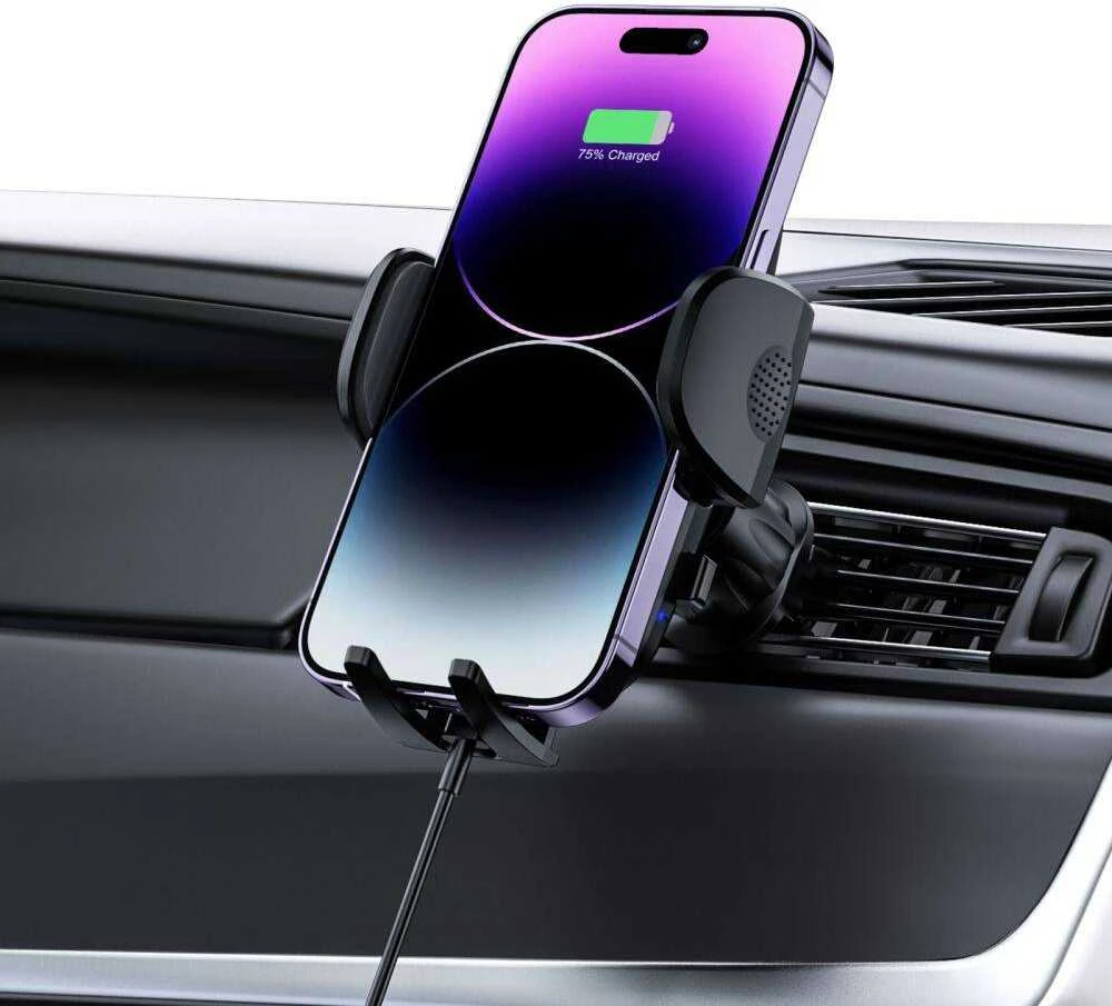 Automobilinis laikiklis 15W su belaidžiu įkrovikliu Dashboard / Air Vent Tech-Protect CM15W-V1 juodos spalvos