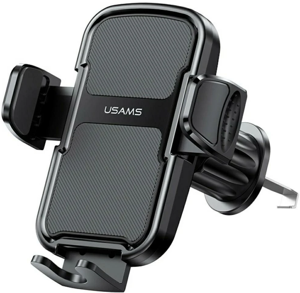 Automobilinis laikiklis USAMS ZJ085 ventiliacijos grotelėms, juodos spalvos