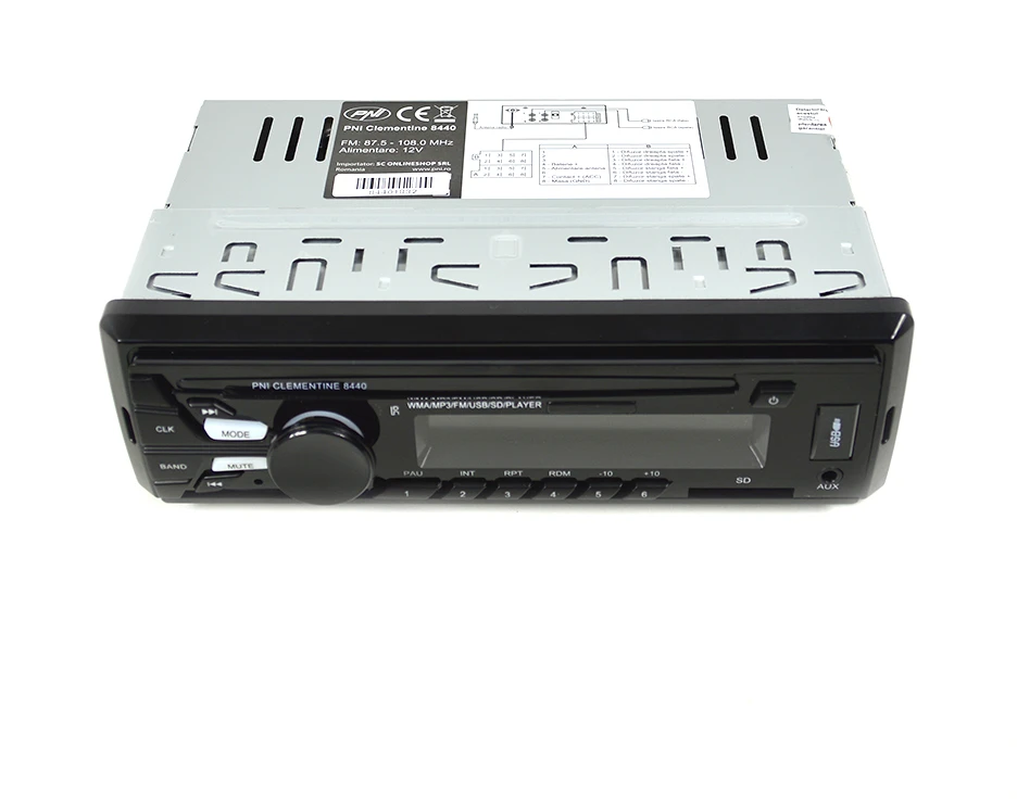 Automobilinis MP3 grotuvas PNI Clementine 8440, 4x45W, 12V, 1 DIN, su SD, USB, AUX, RCA