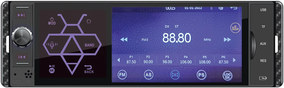 Automobilinis MP5 grotuvas PNI Clementine 9550 1DIN, 4 colių ekranas, 50Wx4, „Bluetooth“, FM radijas, „Carplay“, RDS funkcija