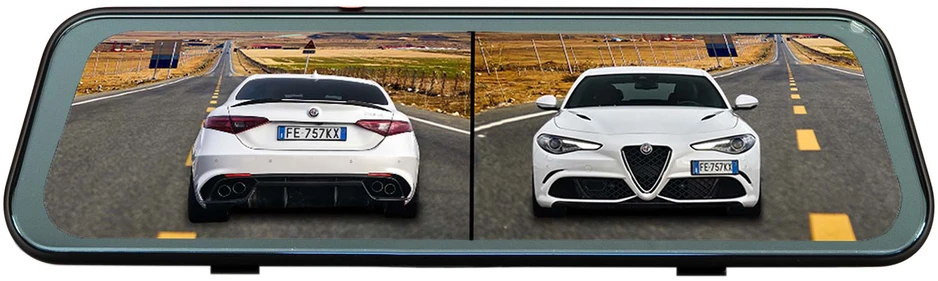 Automobilinis vaizdo registratorius PNI Voyager S2800 UHD 4K 170°, integruotas į galinio vaizdo veidrodėlį, 9.66 colio, IPS jutiklinis ekranas, parkavimo stebėjimas, G-sensorius, „micro SD“ kortelės lizdas, USB-C, GPS funkcija, „Wi-Fi“, valdymas programėle, pridedama galinio vaizdo kamera „Full HD“
