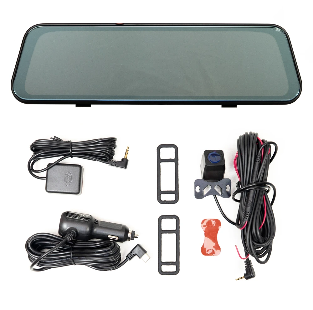 Automobilinis vaizdo registratorius PNI Voyager S2800 UHD 4K 170°, integruotas į galinio vaizdo veidrodėlį, 9.66 colio, IPS jutiklinis ekranas, parkavimo stebėjimas, G-sensorius, „micro SD“ kortelės lizdas, USB-C, GPS funkcija, „Wi-Fi“, valdymas programėle, pridedama galinio vaizdo kamera „Full HD“