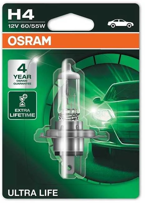 OSRAM Automobilinė lemputė ULTRA LIFE H4 60/55W 12V P43T 1vnt