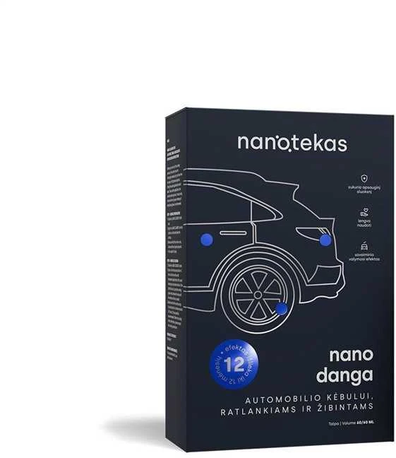 Nanotekas NANO DANGA Automobilio kėbului, ratlankiams ir žibintams, 2×60 ml