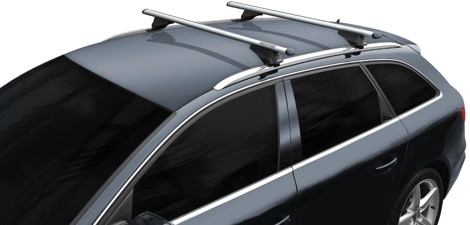 Automobilių stogo skersiniai Menabo Avia, 120 cm, 2 vnt. sidabro spalvos