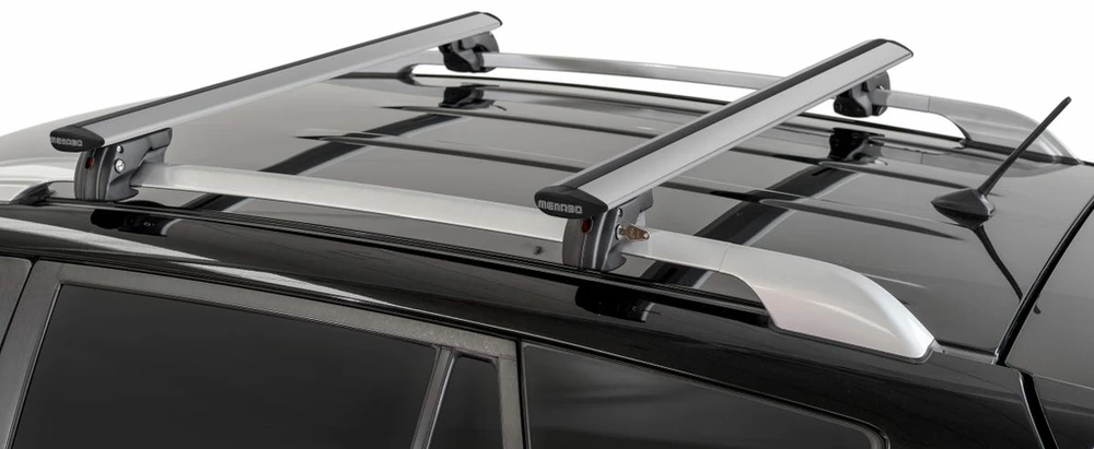 Automobilių stogo skersiniai Menabo Fender, 120 cm, 2 vnt. sidabro spalvos