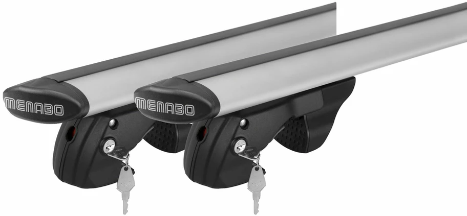 Automobilių stogo skersiniai Menabo Fender, 120 cm, 2 vnt. sidabro spalvos