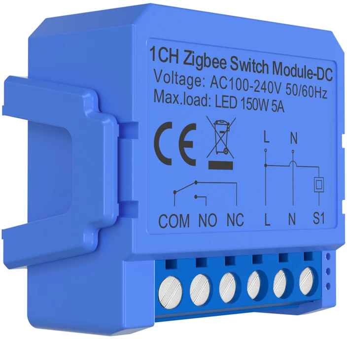 „Avatto ZWSM16-DC-1“ išmanusis 1 kanalo „ZigBee“ jungiklio modulis su bevoltiniu nuolatinės srovės kontaktu