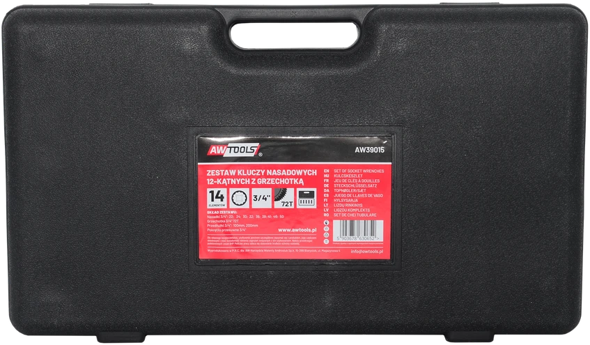 AW-Tools AWTOOLS 12-KAMPINIŲ GALVUČIŲ RINKINYS 3/4″ 14 EL.