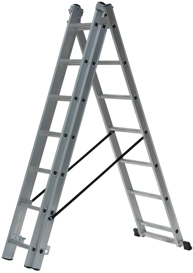 AW-Tools AWTOOLS kopėčios aliumininės 3x8 STOPNI 150KG ADAPATACJA NA SCHODY