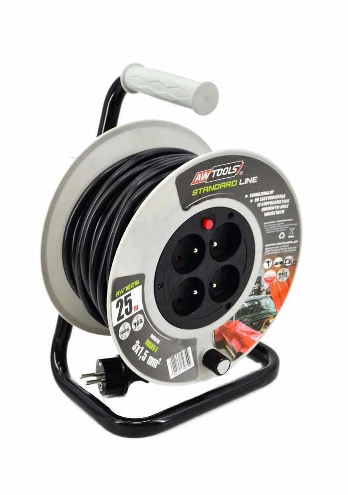 AW-Tools AWTOOLS pratęsimo būgnas STANDARTAS 50 m 3x1,5 mm 16A / 3680W