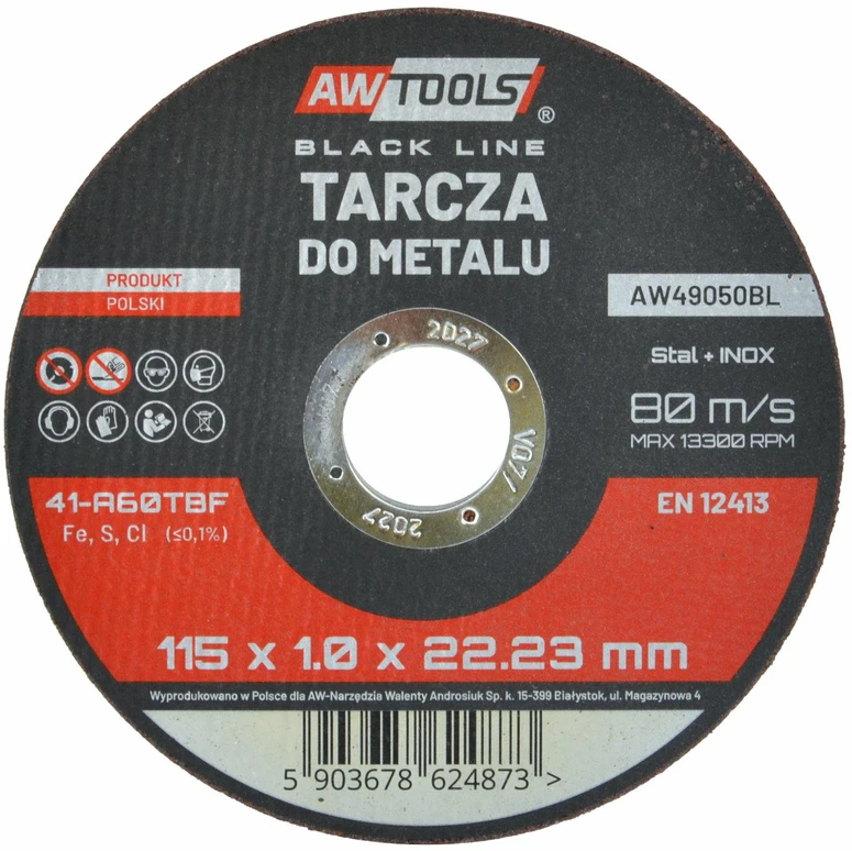 AW-Tools AWTOOLS DISKAS METALUI 115*1,0mm Juodas LINE