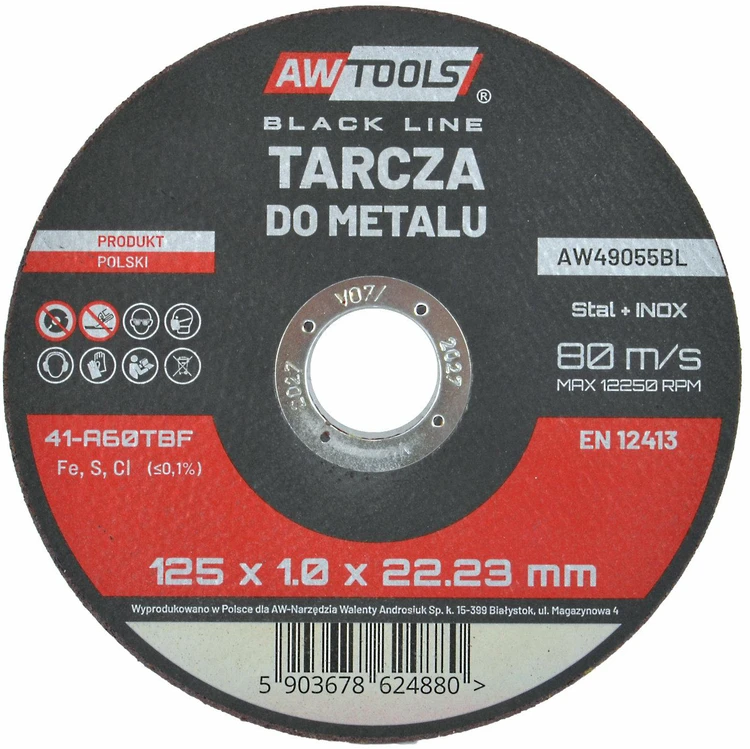 AW-Tools AWTOOLS DISKAS METALUI 125*1,0mm Juodas LINE