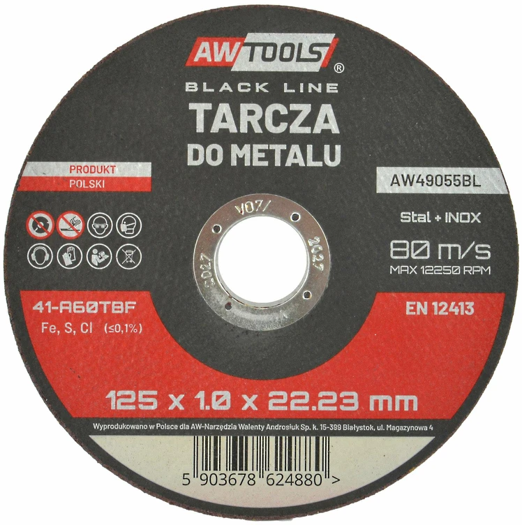 AW-Tools AWTOOLS DISKAS METALUI 125*1,6mm Juodas LINE