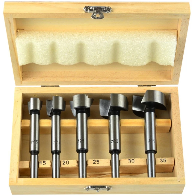 Grąžtas AW-Tools AWTOOLS SĘKOWNIKI DO DREWNA / KOMPLET 5elem. 15-20-25-30-35mm TRZPIEŃ 8mm