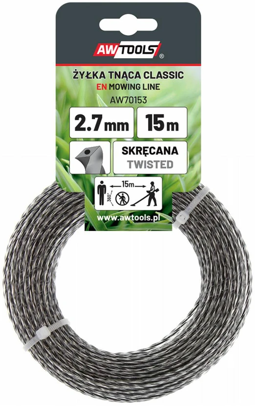 AW-Tools AWTOOLS PJOVIMO VALAS CLASSIC 2,7x15m / SUKTAS KVADRATINIS SU ŠERDIMI