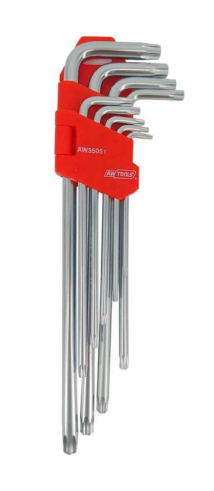 AW-Tools AWTOOLS RAKTAI IMBUSINIAI TORX/T10-T50/ 9vnt./ LABAI ILGI Juodas LINE