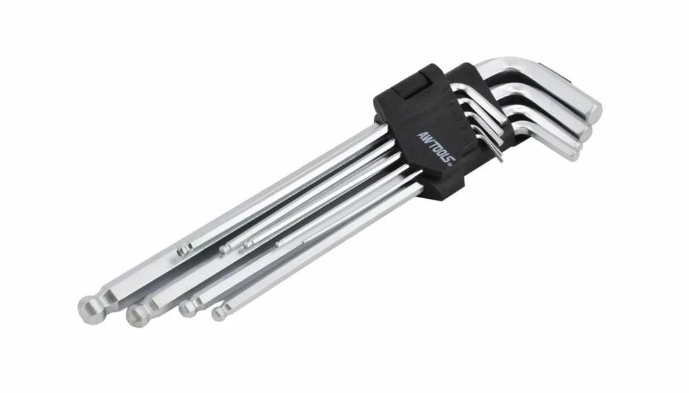 AW-Tools AWTOOLS ŠEŠIAKAMPIAI RAKTAI SU RUTULIUKU / 1,5-10 mm / 9 vnt. 1,5/2/2,5/3/4/5/7/8/10 mm ILGIO