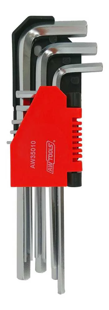 AW-Tools AWTOOLS RAKTAI ŠEŠIAKAMPIAI HEX /1,5-10mm/ 9vnt. Juodas LINE