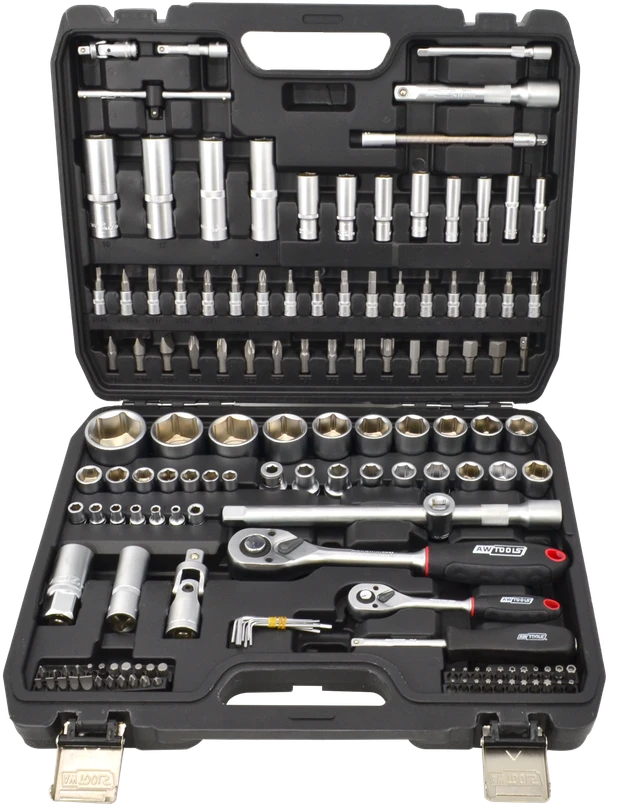AW-Tools Sukimo antgalių komplektas AWTools AW39144BL; 144 vnt.