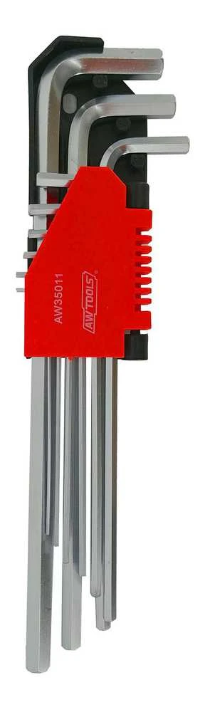 AW-Tools Šešiakampių raktų rinkinys AWTools AW35011BL; 1,5-10 mm; 9 vnt.