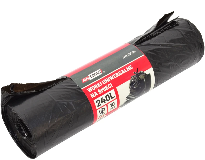 AW-Tools AWTOOLS ŠIUKŠLIŲ MAIŠAI 240l 35µ 10vnt