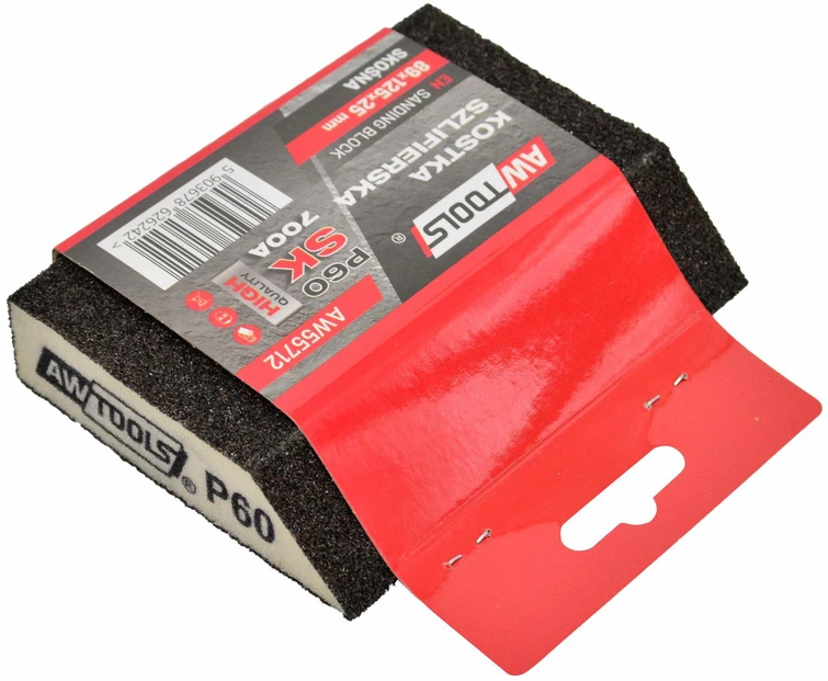 AW-Tools AWTOOLS ŠLIFAVIMO KALADĖLĖ ĮSTRIŽA 89x125x25mm P 60