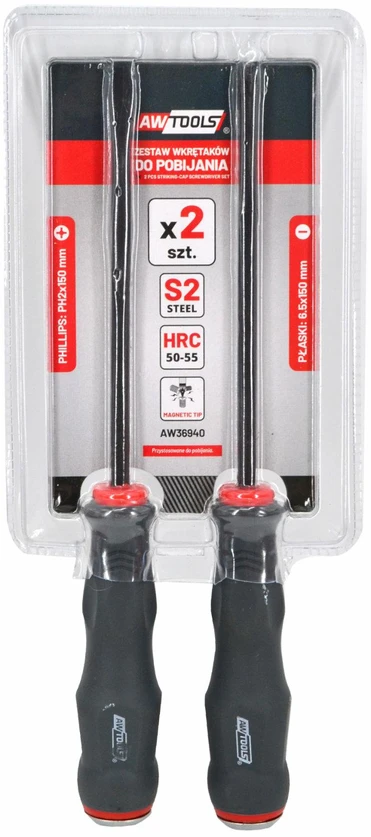 AW-Tools AWTOOLS SMŪGINIŲ ATSUKTUVŲ RINKINYS 2 vnt. 6,5 x 150 mm / 2 x 150 mm